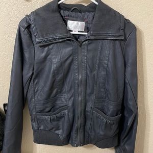 Xhilaration Faux Gray Leather Jacket Size Medium